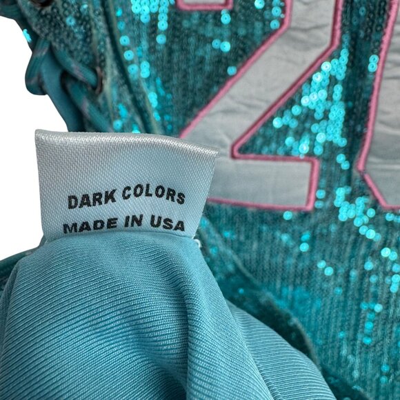 Shane Justin 20 Teal Sequin Bodycon Lace-Up Dress S Polyester/Spandex - Picture 8 of 12